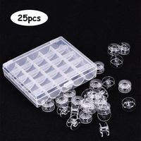 25 Grille Transparent DIY Machine À Coudre Canette Boîte De Rangement À La Main De Épingle À Cheveux Matériel Paquet Accessoire