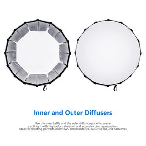 Boîte à lumière parabolique photographique Tianmei avec monture Bowens, <span class=keywords><strong>studio</strong></span> vidéo <span class=keywords><strong>70</strong></span> 90 120, boîte à lumière avec sac, diffuseur, grille - Product Image 4