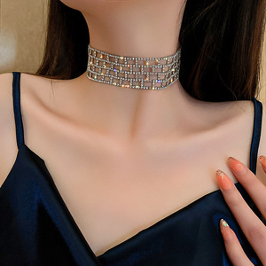 Ikat Leher Berlian Wanita, Kalung Choker Tulang Leher Rantai Berlian - Product Image 2