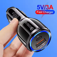 Adapter Charger Mobil Universal Aksesoris Ponsel Terlaris Pengisi Daya Cepat QC 3.0 USB 3.1A 2 PORT USB Ganda Colokan Dalam Mobil