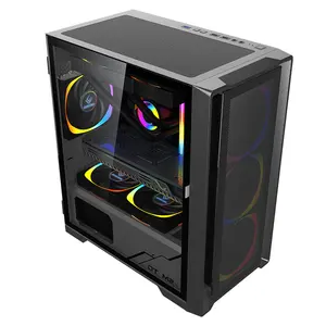 Nieuw Binnen Midden Toren Atx Acryl Transparant Glas Pc Server Case Cool Stijl Desktop Gaming Computer Toren Uit Fabriek