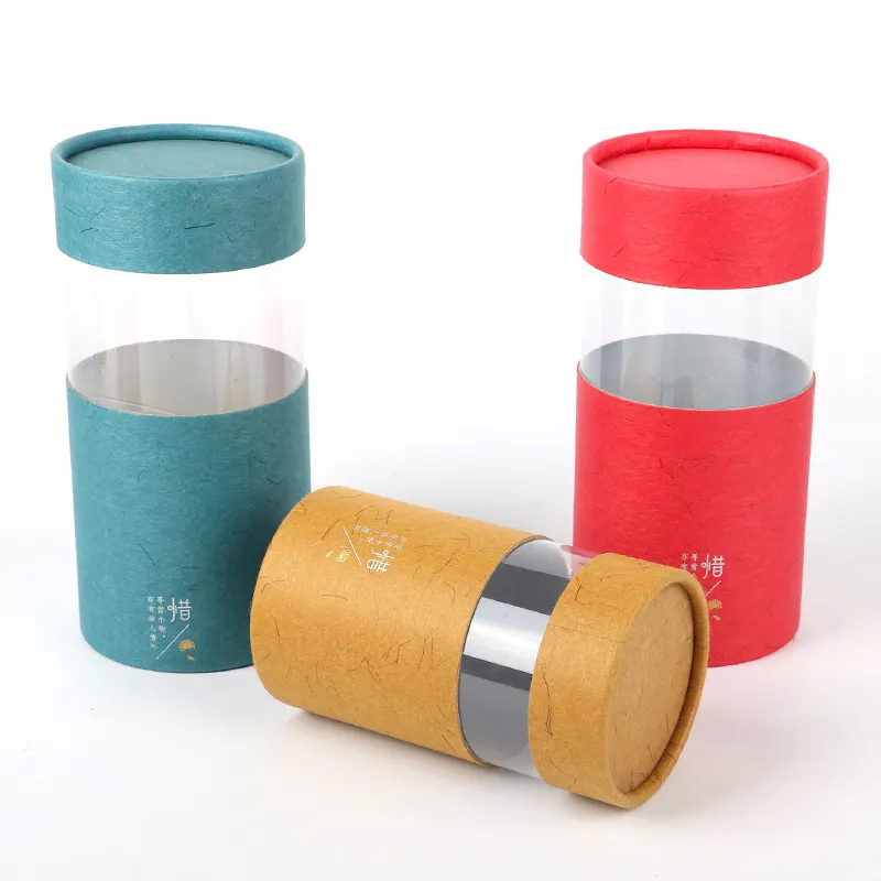 Eco Friendly Food Tea Kraft Cylinder Gift Biodegradable Packaging Tube