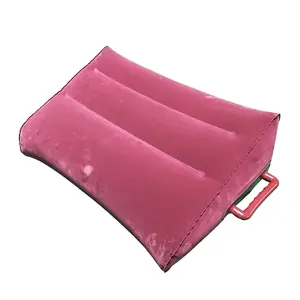 factory customized flocked PVC burgundy inflatable position triangle pillow folding portable sex wedge air pillow