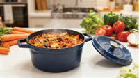 Marmites en fonte polie enduite d'émail de fissure pour la cuisine à domicile ensemble d'ustensiles de cuisine casseroles marmite avec couvercle