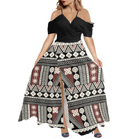 Fittongan — robe fendue sur le côté pour femme, vêtement à bretelles spaghettis, imprimé de tatouage, robe Maxi, grande taille, POD, été