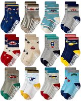Chaussettes antidérapantes en coton pour bébé, chaussettes souples et respirantes pour tout-petits, chaussettes de ramper pour nourrissons, motif dessin animé, vente en gros