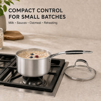 Vente en gros de casseroles en acier inoxydable de 18 cm avec couvercle en verre, pot de cuisson à induction, fabricant d'ustensiles de cuisine OEM ODM sur mesure