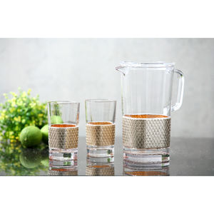 Vaisselle avec bande d'or et plateau de gobelet de pichet de texture - Product Image 5