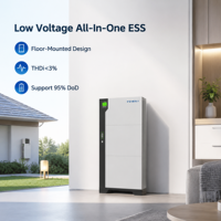 Système de stockage d'énergie domestique empilable 51,2 V 5,22 kWh-20,88 kWh, connexion hybride au réseau, conception basse tension, écologique
