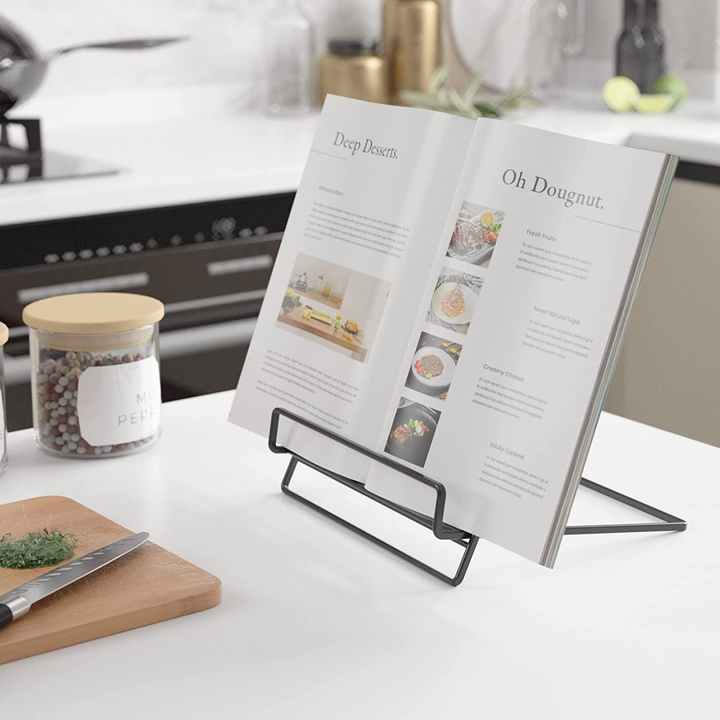 Cook Book Stand Metal Desktop Holder Practical Book Holder Picture Stand Rack for Hold Cookbook Menu