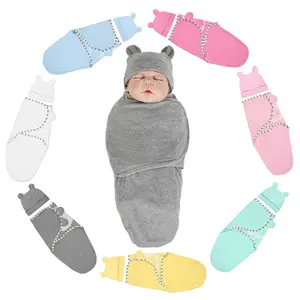 Design personalizado Anti Startle Baby Wrap cobertor Algodão Baby Sleeping Bag Cobertores do bebê para recém-nascidos