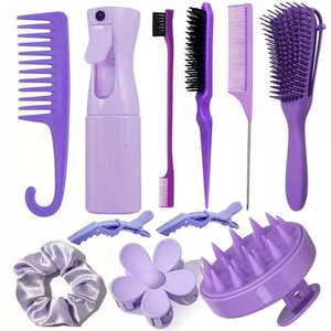 Venta al por mayor 27 piezas Set Champú Cuero Cabelludo Masaje Spray Botellas Plástico Cabello Alisado Peine Cuidado del Cabello Set Cabello Dying Kit - Product Image 6