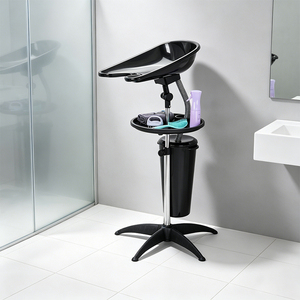 <span class=keywords><strong>Bac</strong></span> à <span class=keywords><strong>shampoing</strong></span> portable avec support, lavabo mobile réglable en hauteur pour salon, domicile et personnes âgées - Product Image 1