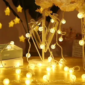 3AA户外电池盒灯串9功能50发光二极管G10球形藤蔓树圣诞灯适合所有节日