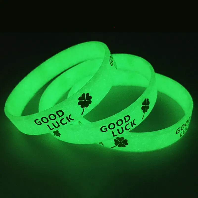 Free Logo Design Wristband Manufacturing Custom Glow In The Dark Pulseira Logo Fluorescente Luminous Wristband