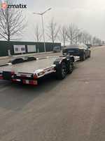 Remorque à plateau surbaissé en acier galvanisé avec système hydraulique complet |   Remorque de voiture certifiée CE/DOT