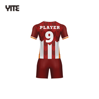 Maillot de football personnalisé 23/24, dernier modèle, design rouge, tissu mesh, maillot de football de haute qualité, kit de qualité supérieure