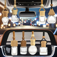 Flacons de parfum de voiture portables carrés de 4 ml à 15 ml en verre, design élégant et luxueux, diffuseur vide avec bouchon à vis, sérigraphie, à suspendre