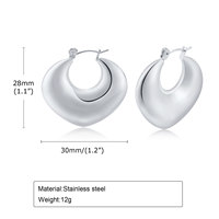 Boucles d'oreilles créoles YadaLythex en acier inoxydable plaqué or pour femme, motif cœur géométrique évidé, style français tendance, accessoires de fête