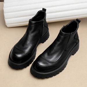 Men's High Quality Casual Leather <b>Shoes</b> Outdoor Breathable Leather Boots Genuine Leather Slip on Boots - Product Image 4