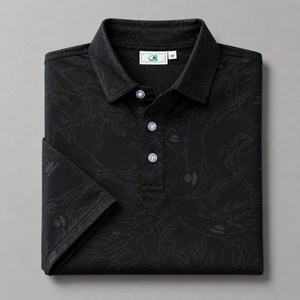 Men's <b>Black</b> Golf <b>Polo</b> Shirt Short Sleeve Camo Print Quick Dry Breathable Stretch Sportswear Outdoor Casual Golf Wear Ready - Product Image 5