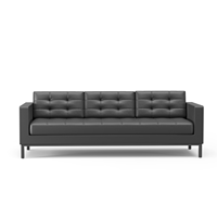Ensemble de canapés en cuir minimalistes modernes avec pieds en métal, mobilier commercial contemporain pour bureau, hall d'accueil, hôpital, école