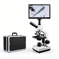 Microscopio Digital Veterinario WEIAI, 400X 1000X 1600X, Pantalla LCD, Células Sanguíneas, Ácaros, Esperma, Microscopio Biológico Binocular