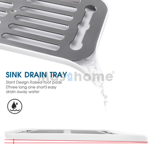 Masthome Hollow Design cucina bagno lavello mensola sapone spugna scolapiatti cucina porta spugna lavello in plastica Caddy con vassoio - Product Image 4
