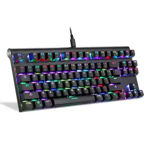 Motospeed CK101 Wired Gaming Keyboard 87 Keys RGB Mechanical Keyboard Blue Red Switches For Computer