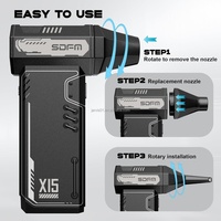 Souffleur d'air électrique mini turbo SDFM-X15, moteur sans balais 130 000 tr/min, 3 vitesses réglables, alimenté par batterie, usage industriel et DIY, 100 min d'autonomie