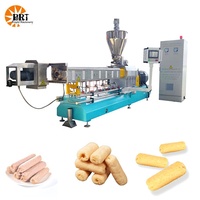 Ligne de production clé en main de snacks soufflés à cœur, de rouleaux de riz sandwich et de barres céréalières, avec extrudeuse bivis