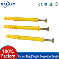 MALAXY Cheville d'expansion auto-perceuse en nylon avec vis à aile unique, finition zinc jaune
