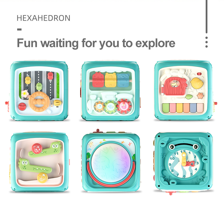 Baby play multifunction musical drum piano intellectual trending activity development cube toy