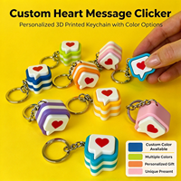 Porte-clés anti-stress imprimé en 3D avec message cœur, jouet de poche mignon avec son de clic satisfaisant, idéal pour un cadeau d'anniversaire
