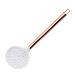 New Arrivals <strong>Copper</strong> Metal Stainless Steel Handle Luxury Rose Gold Silicone Kitchen Cooking <strong>Utensils</strong> with Ceramic Holder - Product Image 3