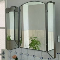 Miroir de salle de bain mural pliable en acier inoxydable de qualité industrielle