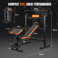 Banc d'exercice pliable multifonction portable et réglable en métal pour la maison - Banc plat