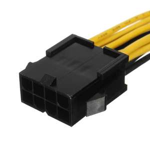 PCI-E8pメス-<span class=keywords><strong>2</strong></span>ポートデュアル8ピン62pオスGPUグラフィックビデオカード電源ケーブルコード18AWGワイヤー18cm - Product Image 2