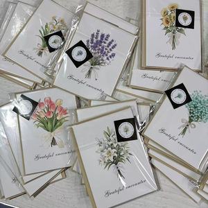 Cartes de vœux de style bouquet avec enveloppe, bénédiction, remerciements, cartes pliables pour la fête des mères, la Saint-Valentin, Noël - Product Image 6