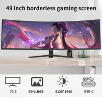 Écrans d'ordinateur incurvés ultra larges 49 pouces 32:9 120Hz 165Hz 240Hz 5K Moniteurs de jeu PC PBP PIP LED HDR Affichage RVB