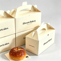 Boîtes à gâteaux blanches haut de gamme pour mariage, étanches et gaufrées, 4 pouces, avec poignée, pour livraison ou cadeau