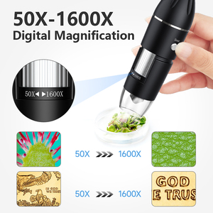 1600X USB With 8 LED Lights 2 in 1 Digital USB Camera Microscopio for Mobile Phone Repairing X6D USB - Product Image 4