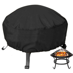 Cubierta para hoguera redonda de tela Oxford negra, protección para exteriores, 36 pulgadas - Product Image 1