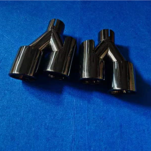 Embout d'échappement en acier inoxydable de 3,5 pouces, design poisson <span class=keywords><strong>volant</strong></span>, noir titane, double sortie en forme de Y, bord roulé, embouts de silencieux universels pour voiture - Product Image 5