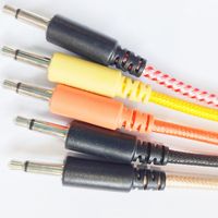 CE RoHS-conector de nailon trenzado de ángulo recto, Cable de parche curvado Mono de 3,5mm de CC para sintetizadores modulares, cables de audio euroack