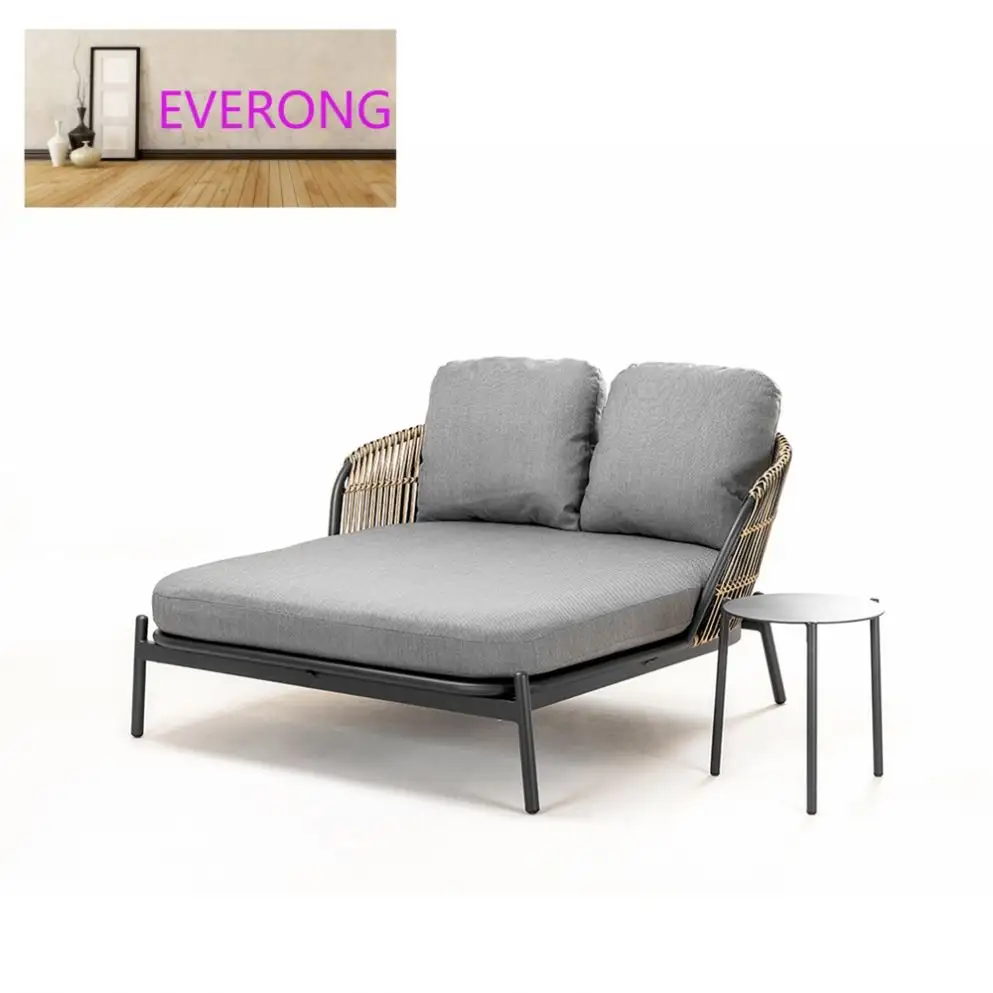 Everong High-end otel mobilyaları 5 yıldızlı Modern havuz kenarı Sunbeds yüzme havuzu mobilya Rattan Daybed açık