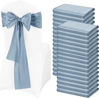 Housses de chaise en satin avec nœuds pour décoration de chaises de fête, cérémonie et banquet