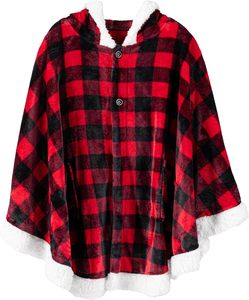 Manta Poncho Tipo Capa de Franela y Sherpa para Mujer, Diseño de Leopardo, Antiácaros, Personalizable, 1-1.5 kg, Marca Cozy <span class=keywords><strong>RESER</strong></span> - Product Image 2