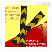 Nouvelle Bande de Protection d'Angle Mural Réfléchissante en Caoutchouc Souple Anti-Collision Taille Standard pour Parking, Garage, Entrepôt, Bus