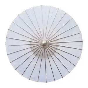 סיני נייר מטריות במבוק חתונת קישוט diy ציור לבן מזרחי משי ניילון שמשייה